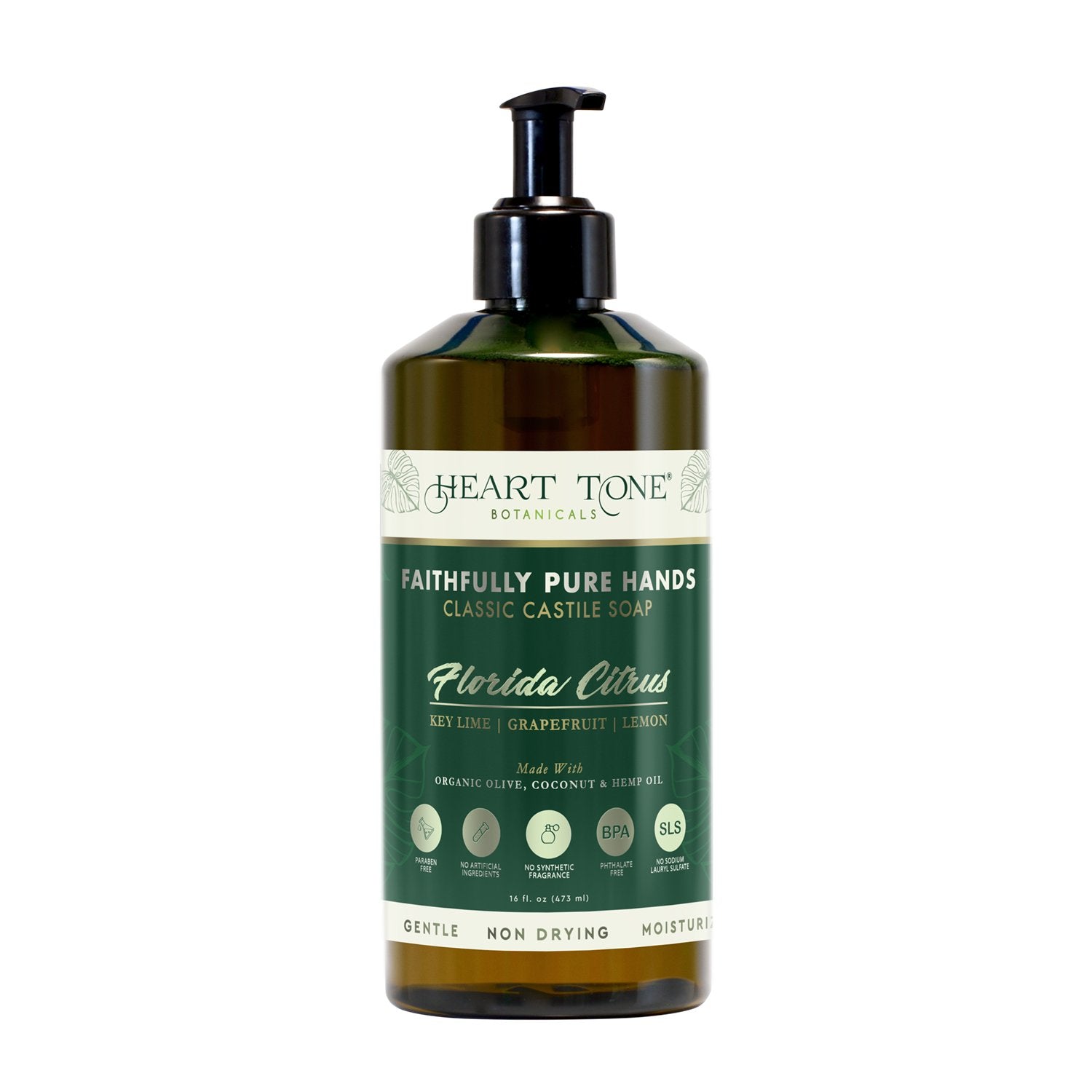 Faithfully Pure Hands Castile Liquid Soap Florida Citrus - Heart Tone Botanicals natural personal care