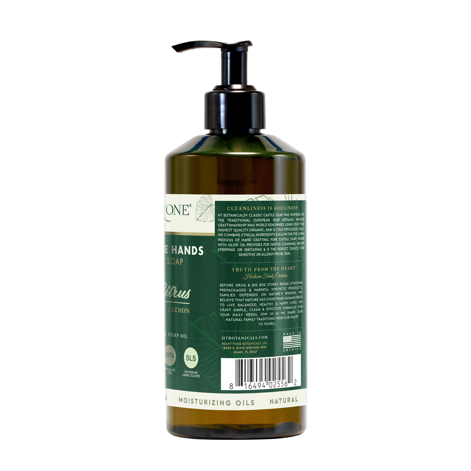 Faithfully Pure Hands Castile Liquid Soap Florida Citrus