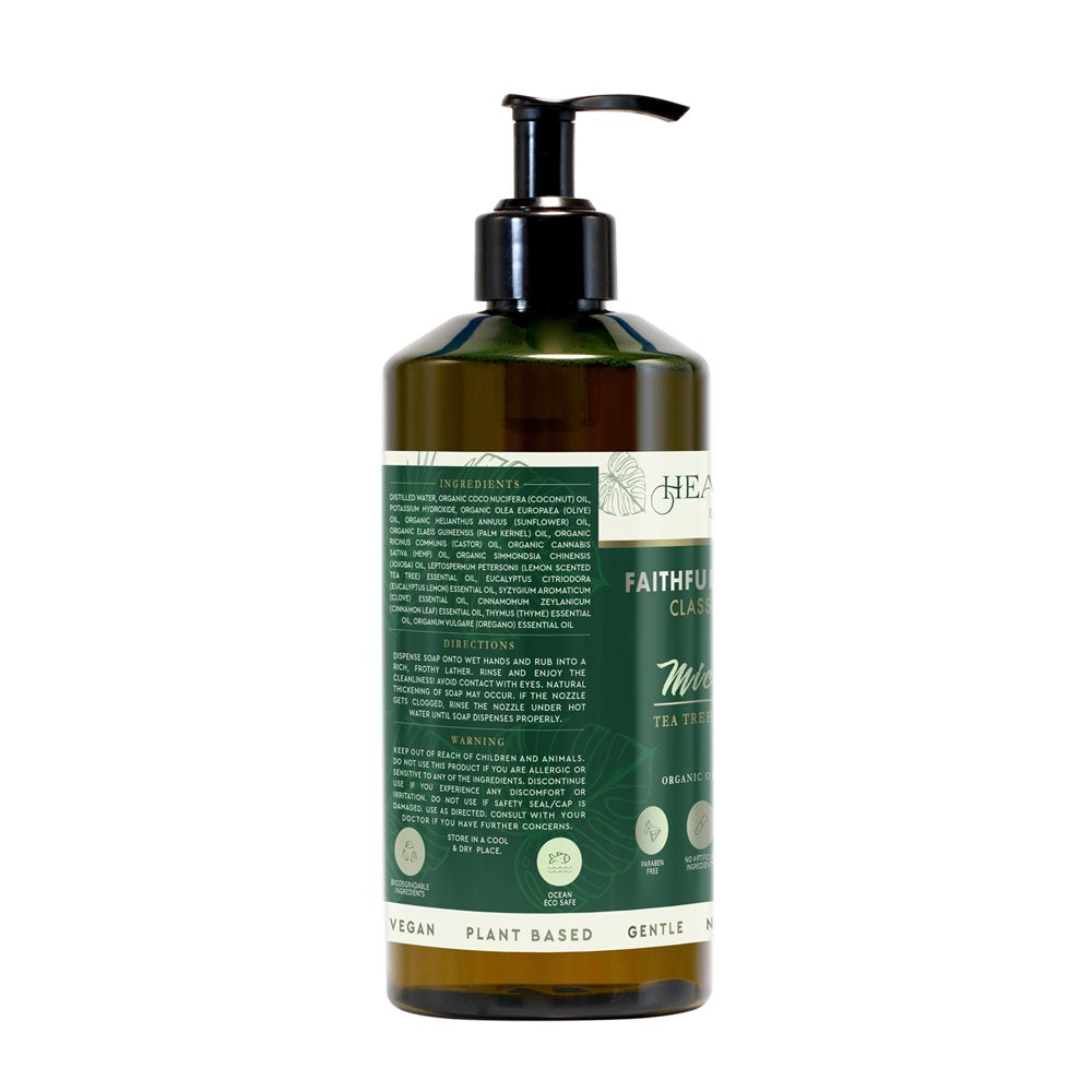 Faithfully Pure Hands Castile Liquid Soap Micro Defense packaging and label
