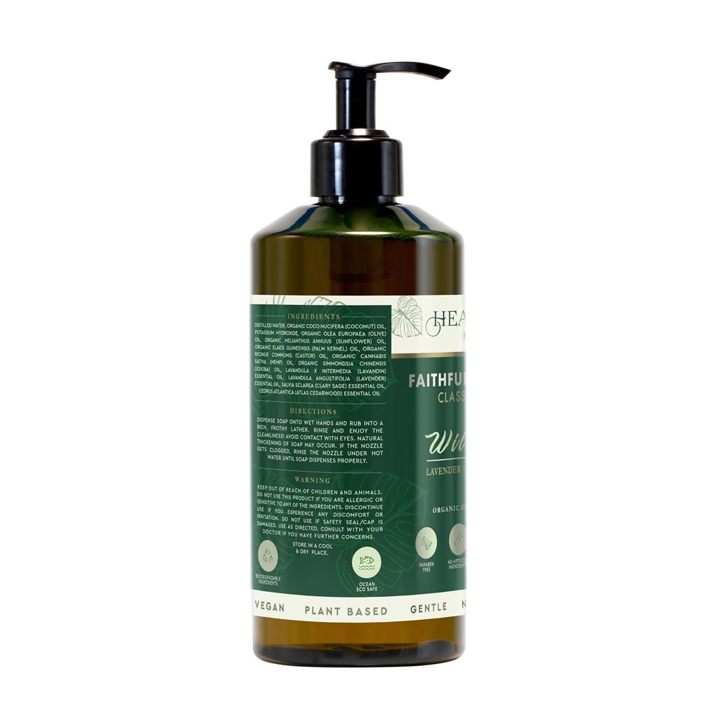 Faithfully Pure Hands Castile Liquid Soap Wild Blossom packaging and label