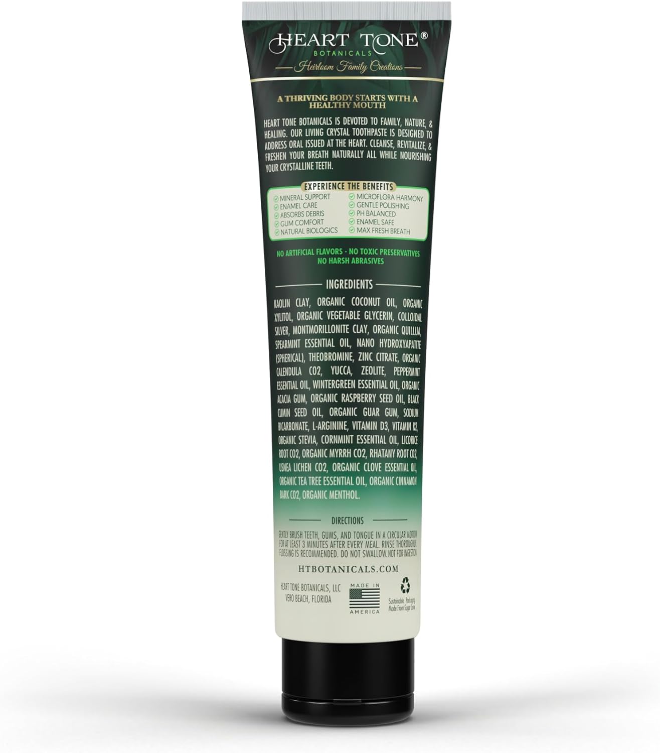 Living Crystal Toothpaste Heart Tone Botanicals packaging