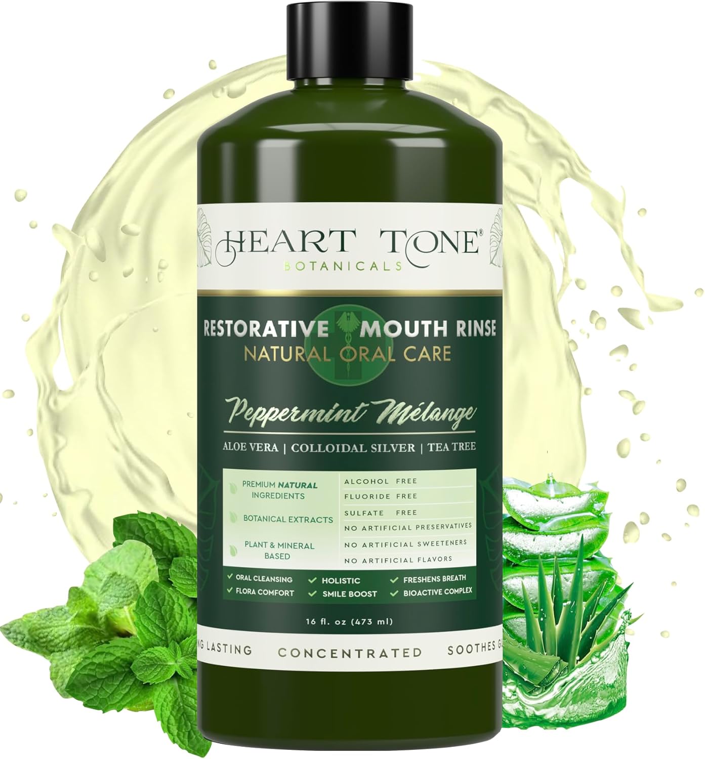 Restorative Mouth Rinse Heart Tone Botanicals packaging