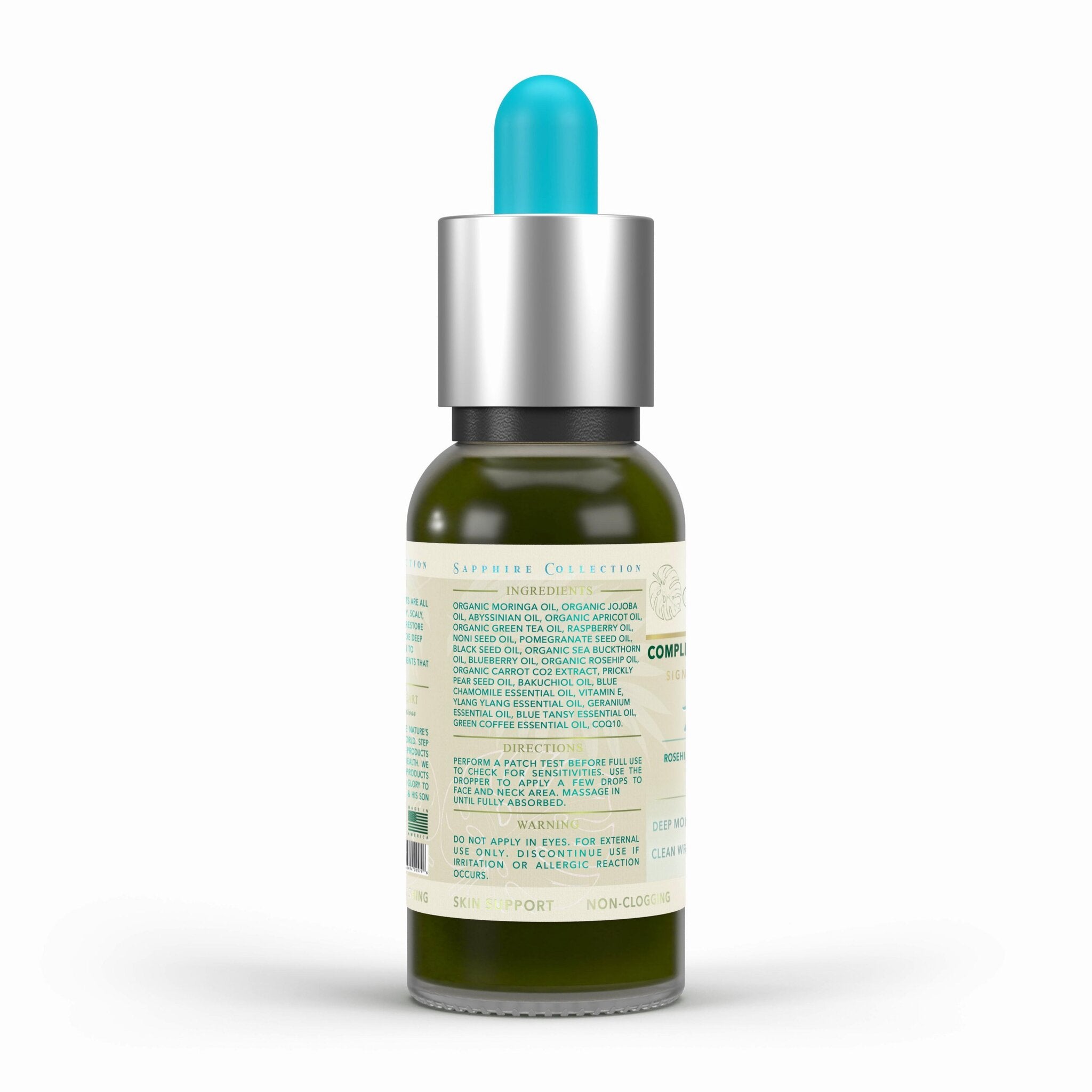 Restore Glow Botanical Face Oil - Ingredients Label