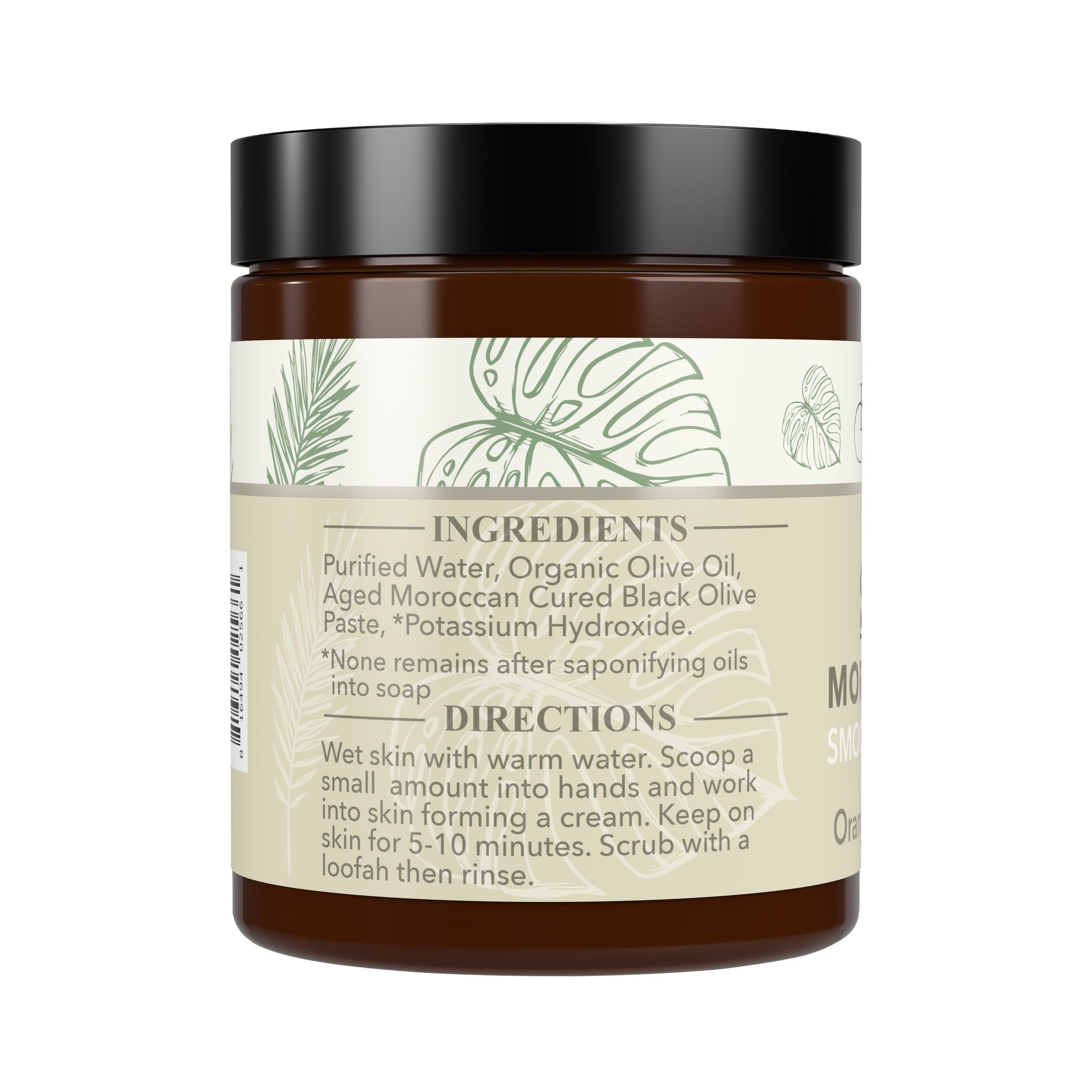 Savon Noir Moroccan Black Soap - Back Label with Ingredients
