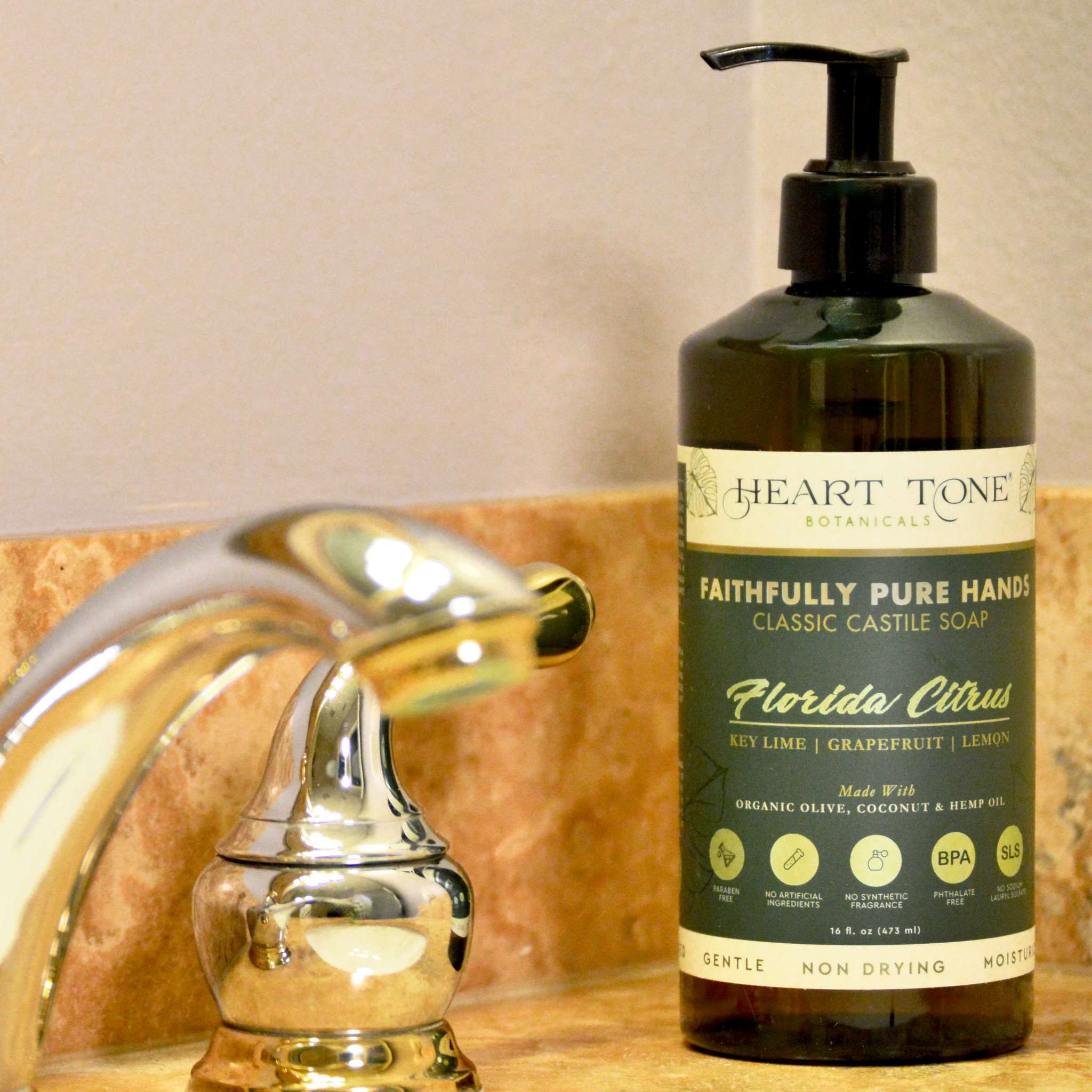 Faithfully Pure Hands Castile Liquid Soap Wild Blossom ingredients and details